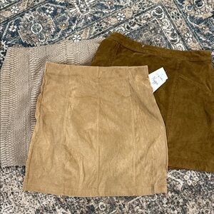 Women’s Tan Suede Mini Skirt